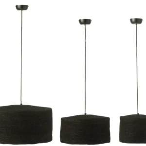 J-Line hanglamp Moonj - gras - zwart - 3 stuks