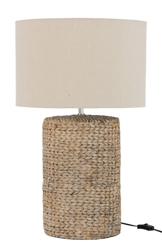 J-Line lamp Dik Vlecht - beton/katoen - naturel - large