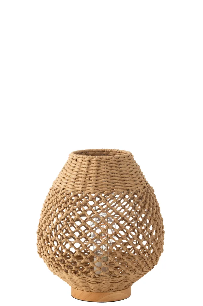 J-Line lamp Getwist - metaal - donkerbeige/naturel - small