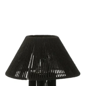 J-Line lamp - metaal/katoen - zwart - LED lichtjes