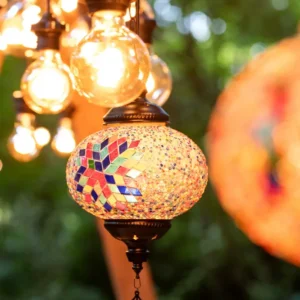 J-Line lamp Mozaiek Hangend - glas/metaal - oranje - small
