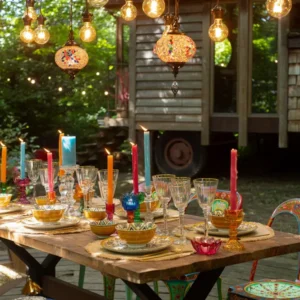 J-Line lamp Mozaiek Hangend - glas/metaal - oranje - large