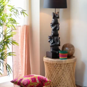 J-Line lamp 3 Olifanten - polyresin - bruin