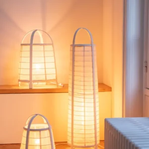 J-Line lamp Rya - katoen/bamboe - wit - large
