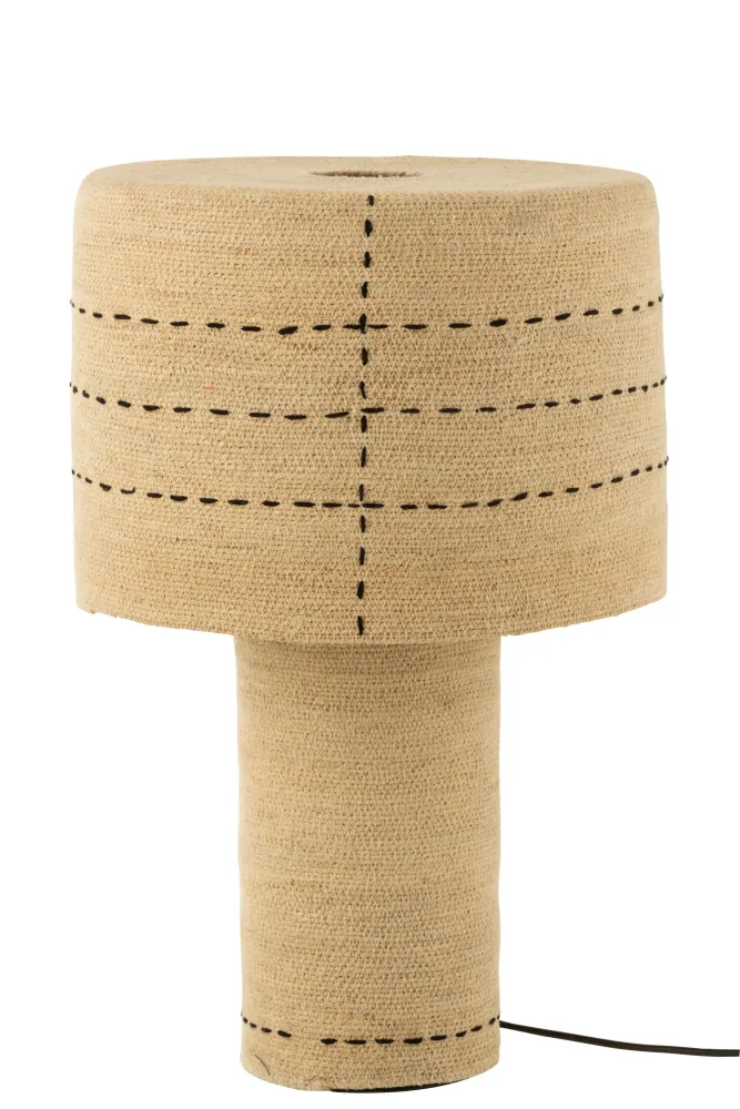 J-Line lamp Stippellijnen - zeegras - naturel/zwart