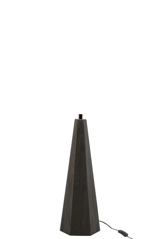 J-Line lampenvoet Octogonaal - hout - zwart - small