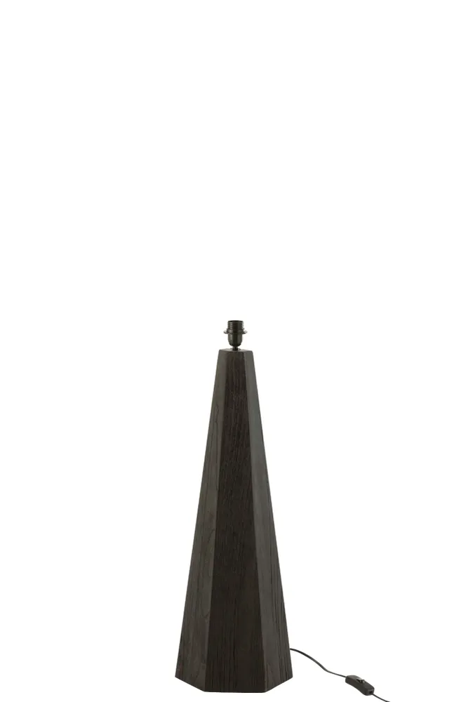 J-Line lampenvoet Octogonaal - hout - zwart - small