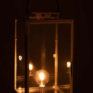 J-Line lantaarn Lamp - metaal/glas - zilver