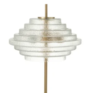 J-Line tafellamp Doorschijnend - metaal/glas - goud - LED lichtjes