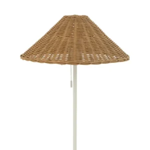 J-Line tafellamp - metaal/rotan - wit/naturel