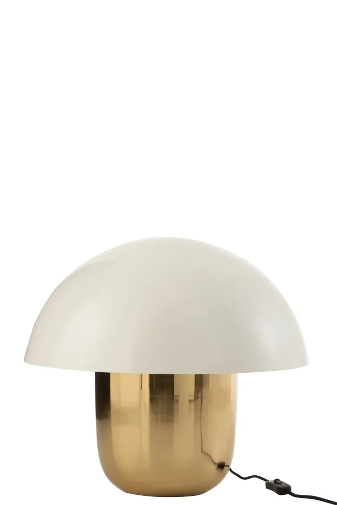 J-Line tafellamp Paddenstoel - ijzer - wit/goud - large