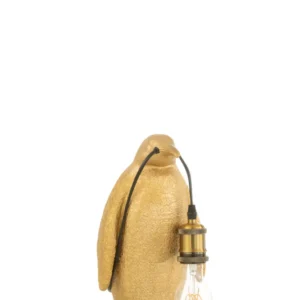 J-Line tafellamp Pinguïn - polyresin - goud - small