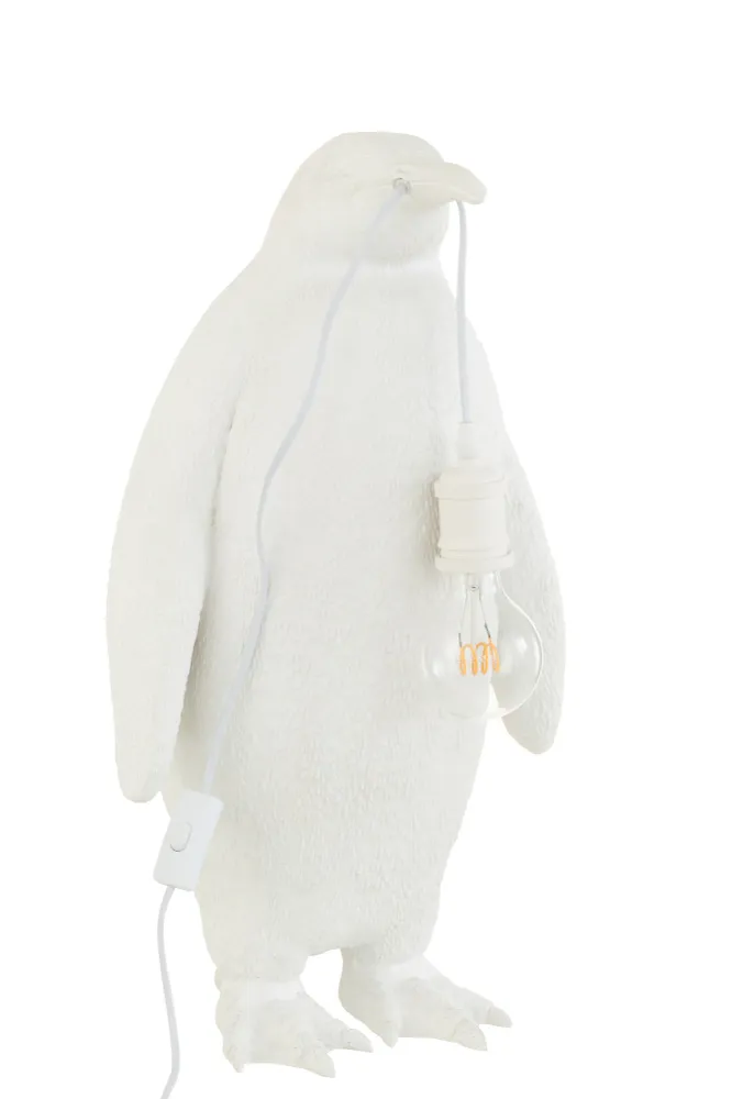 J-Line tafellamp Pinguïn - polyresin - wit - large