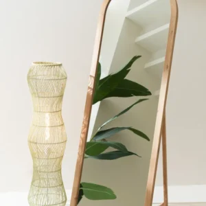 J-Line vloerlamp Getwist - rotan/metaal - groen