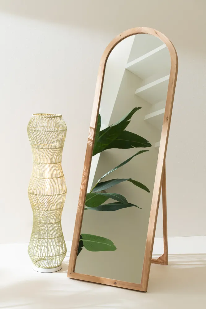 J-Line vloerlamp Getwist - rotan/metaal - groen