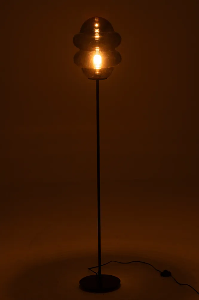 J-Line vloerlamp Honinlepel - glas - grijs