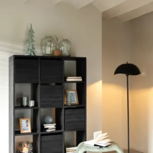 J-Line vloerlamp - metaal/marmer - zwart