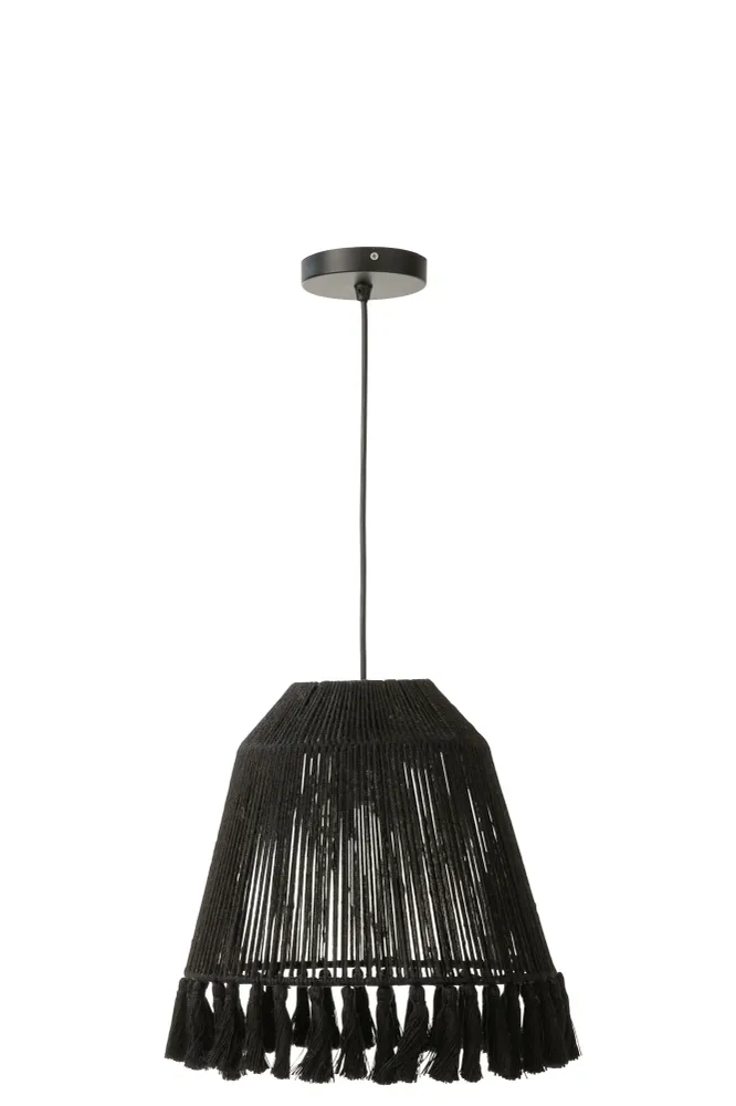 J-Line Belvivere Hanglamp Xelia Jute Zwart Small