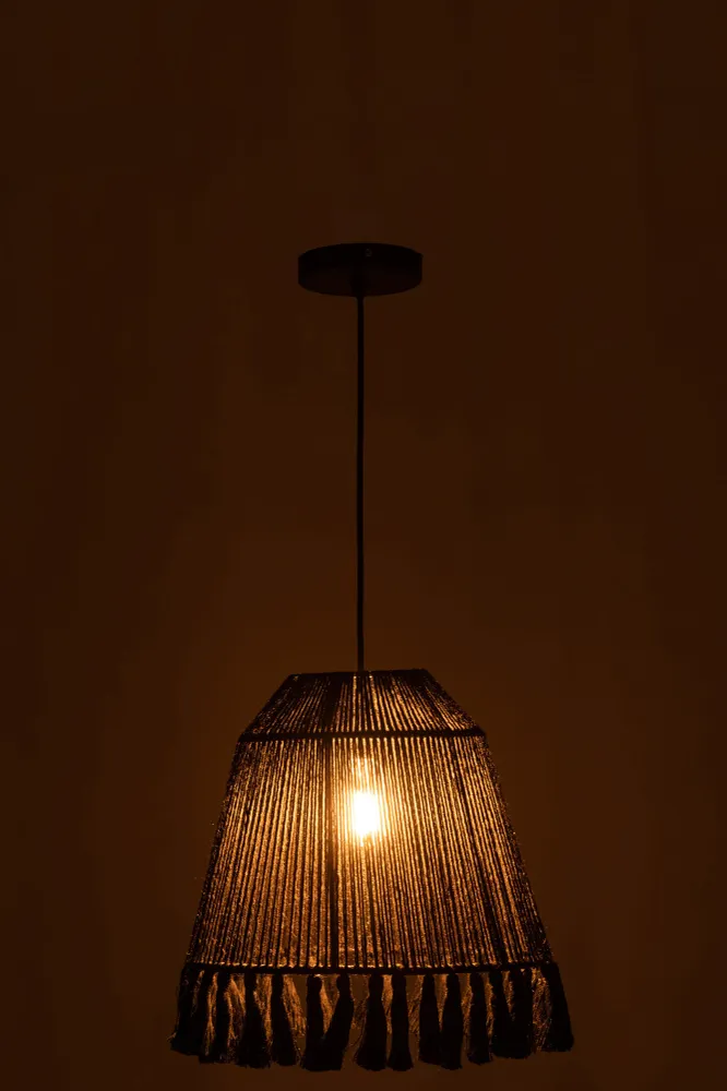 J-Line Belvivere Hanglamp Xelia Jute Zwart Small