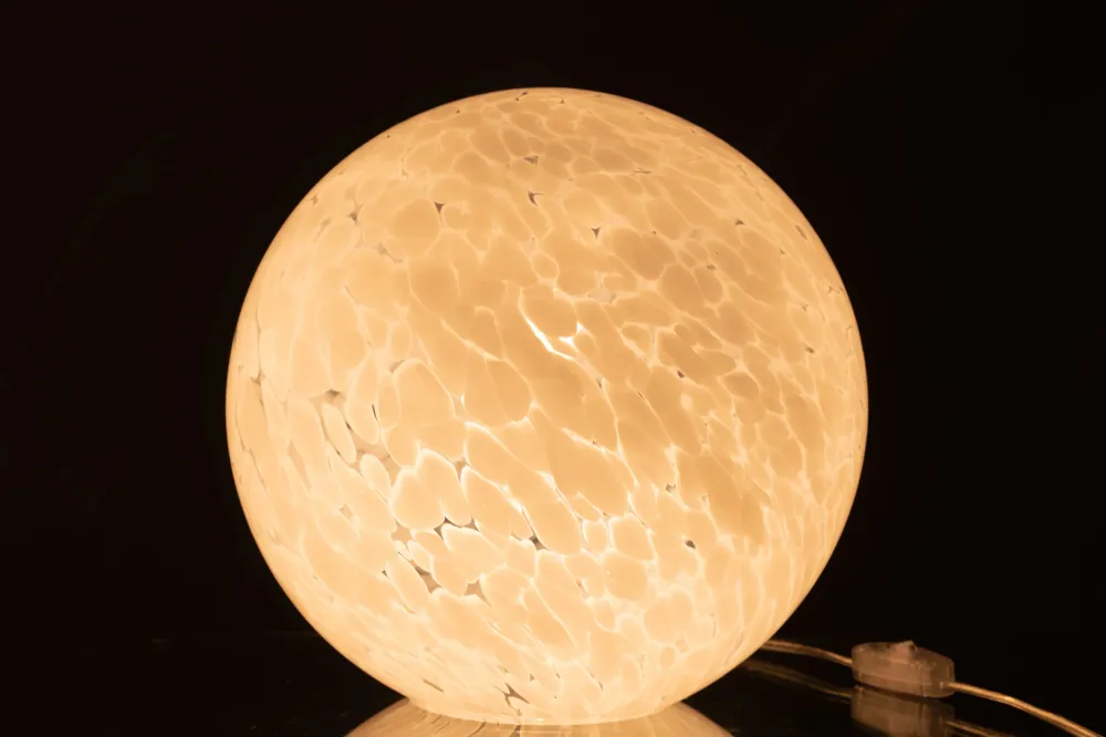 J-Line Lamp Dany Vlekken Rond Glas Wit Large