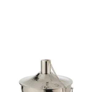 J-Line Olielamp Tafel Fijn Gehamerd Stainless Steel Zilver