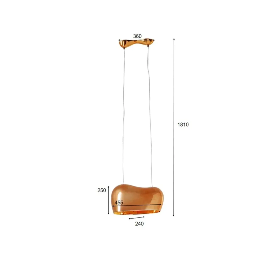 Kare Design Hanglamp Cloud Beam Double 50cm koper