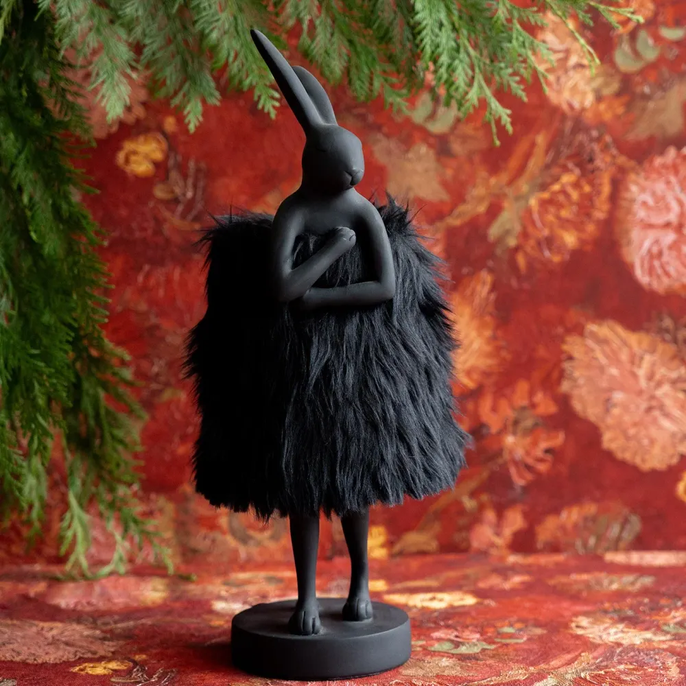 Kare Design Tafellamp Animal Fluff - konijn - 68cm - zwart