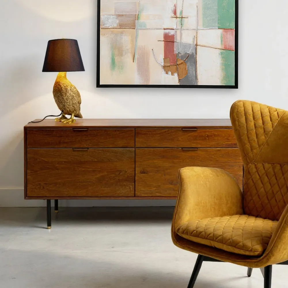 Kare Design tafellamp - eend - goud en zwart