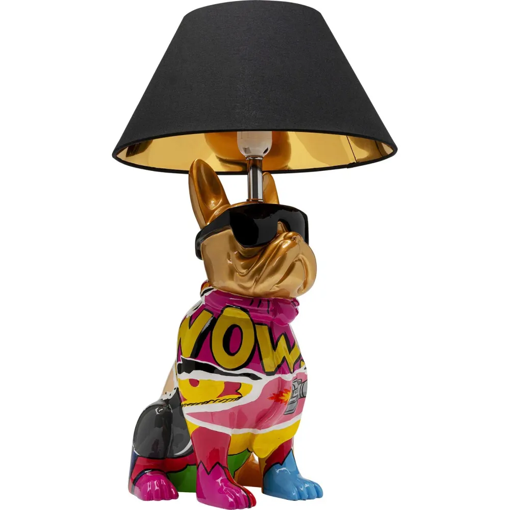 Kare Design Tafellamp goud bulldog graffiti zonnebril