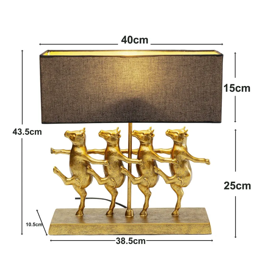 Kare Design tafellamp - koeien cancan - goud