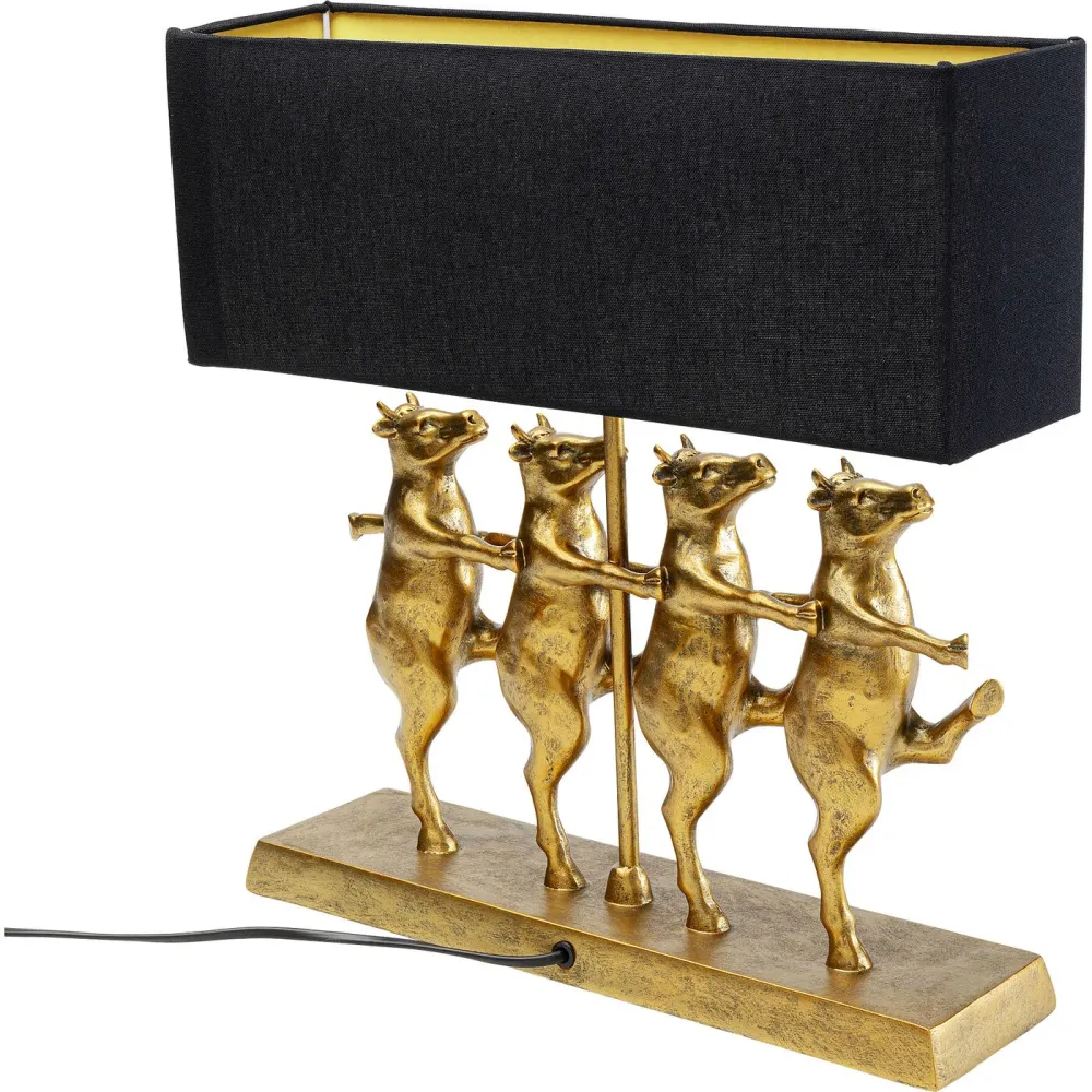 Kare Design tafellamp - koeien cancan - goud
