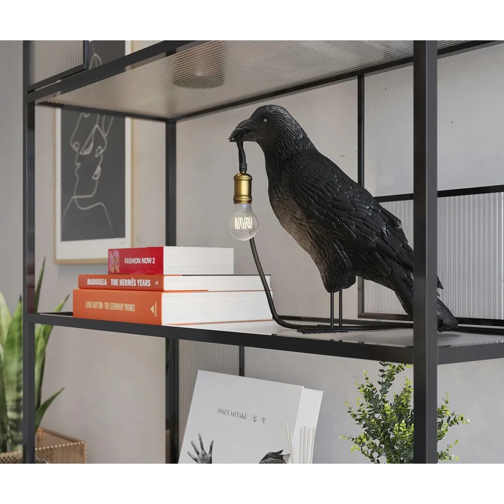 Kare Design Tafellamp kraai zwart