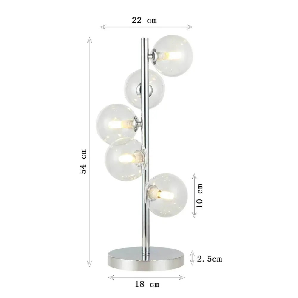 Kare Design Tafellamp Scala Balls 54cm chroom