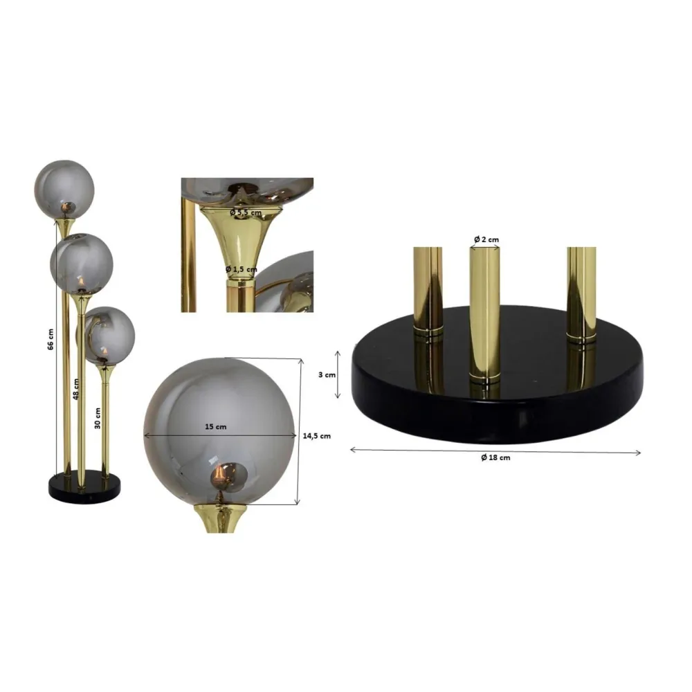 Kare Design Vloerlamp Al Capone Tre 83cm zwart