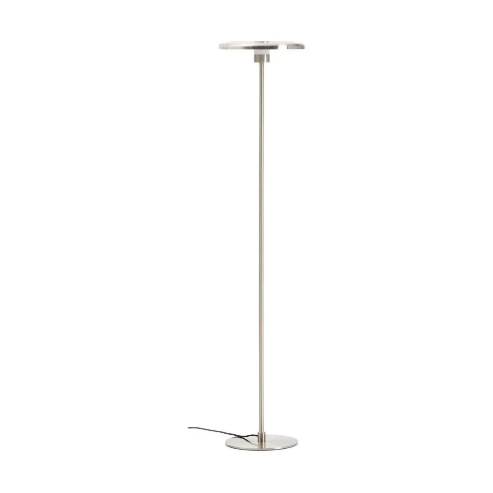 Kave Home Nuvira vloerlamp metaal geborsteld Lichtgrijs