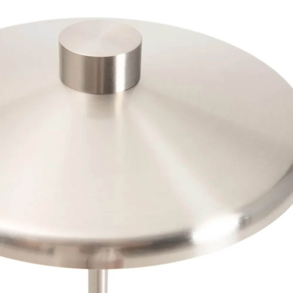 Kave Home Nuvira vloerlamp metaal geborsteld Lichtgrijs
