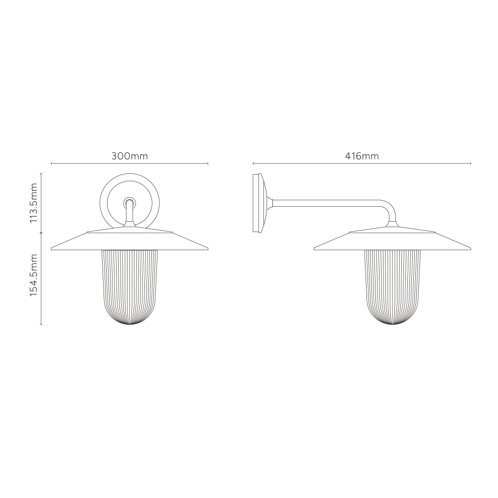 Kensington Wandlamp Geribbeld Glas - Gepolijst Nikkel
