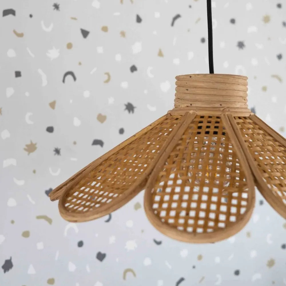 KidsDepot - Rotan hanglamp bloem - Flore naturel