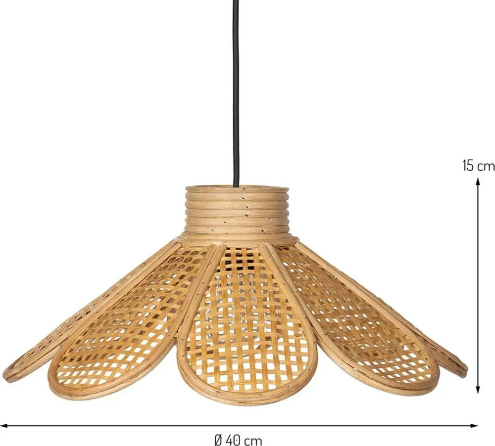 KidsDepot - Rotan hanglamp bloem - Flore naturel