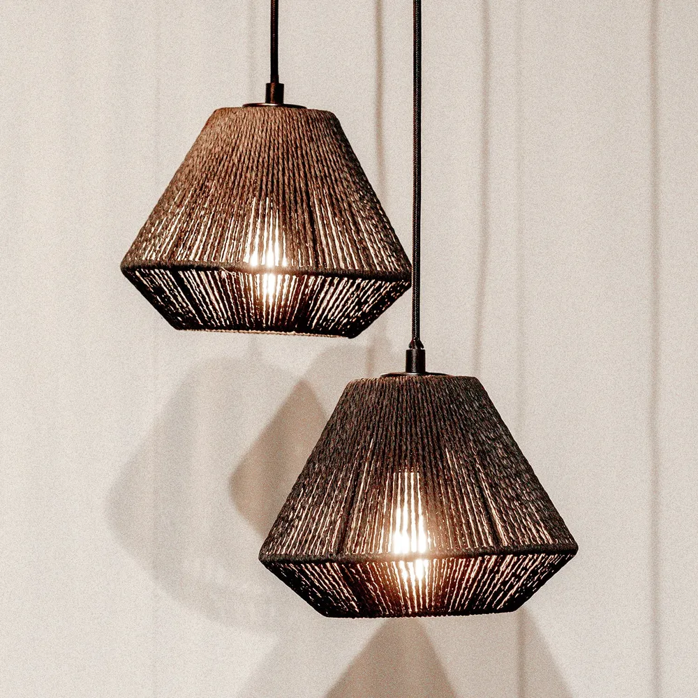 Hanglamp Ibiza Diamond | 3 Lichten | Zwart Jute Label51