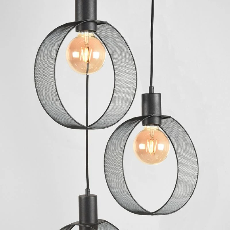 LABEL51 Hanglamp Ronda - Zwart Metaal - 80x30x150cm