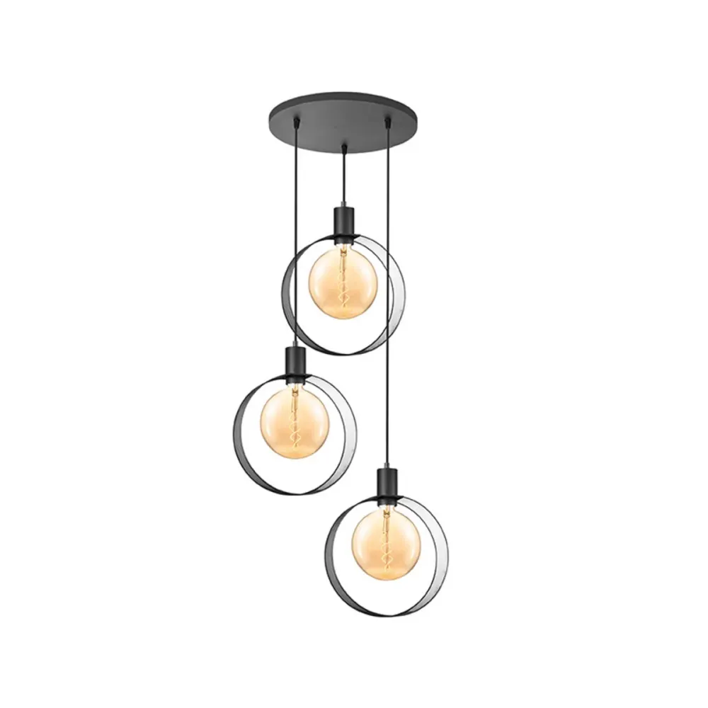 LABEL51 Hanglamp Ronda - Zwart Metaal - 80x30x150cm