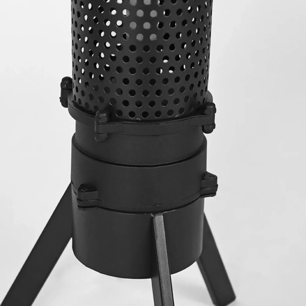 LABEL51 Tafellamp Tube - Zwart Metaal - 24x24x93cm