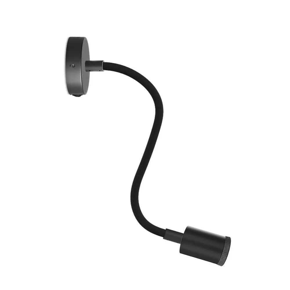 Lamp Fermaluce Flex 30 met mini plafondkap met schakelaar en mini spot GU1d0 - Zwart