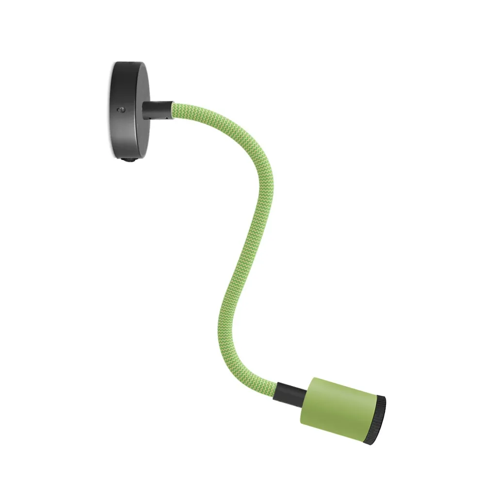 Lamp Fermaluce Flex 30 Pastel met mini plafondkap met schakelaar en mini spot GU1d0 - Grasgroen