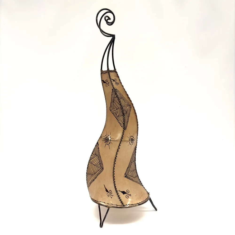 Lamp van Marokkaans leer en natuurlijke henna 70 cm