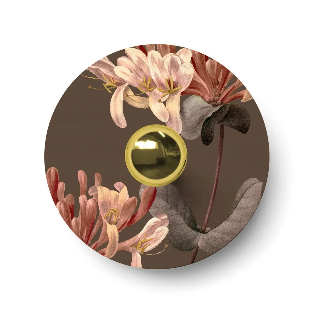 Lampenkap mini plat Ellepì met bloemenmotief 'Blossom Haven' Botanisch Lonicera, diameter 24 cm - Made Italy