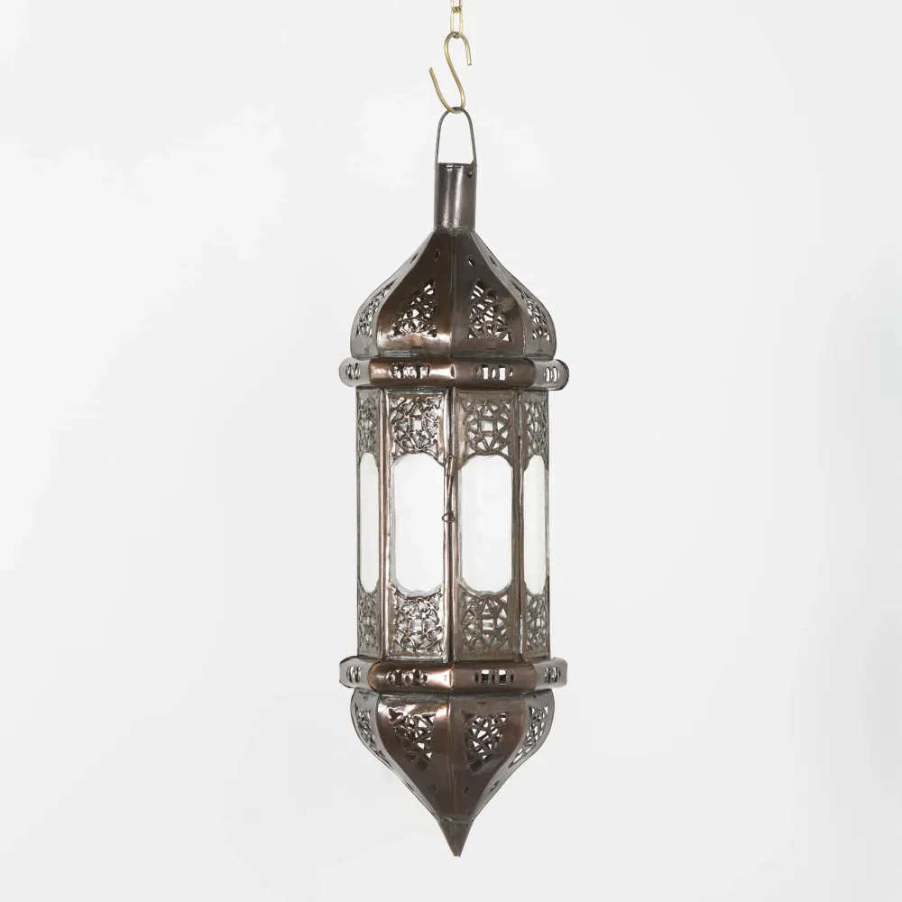 Langwerpige Arabische lamp van transparant glas A18B 45x14
