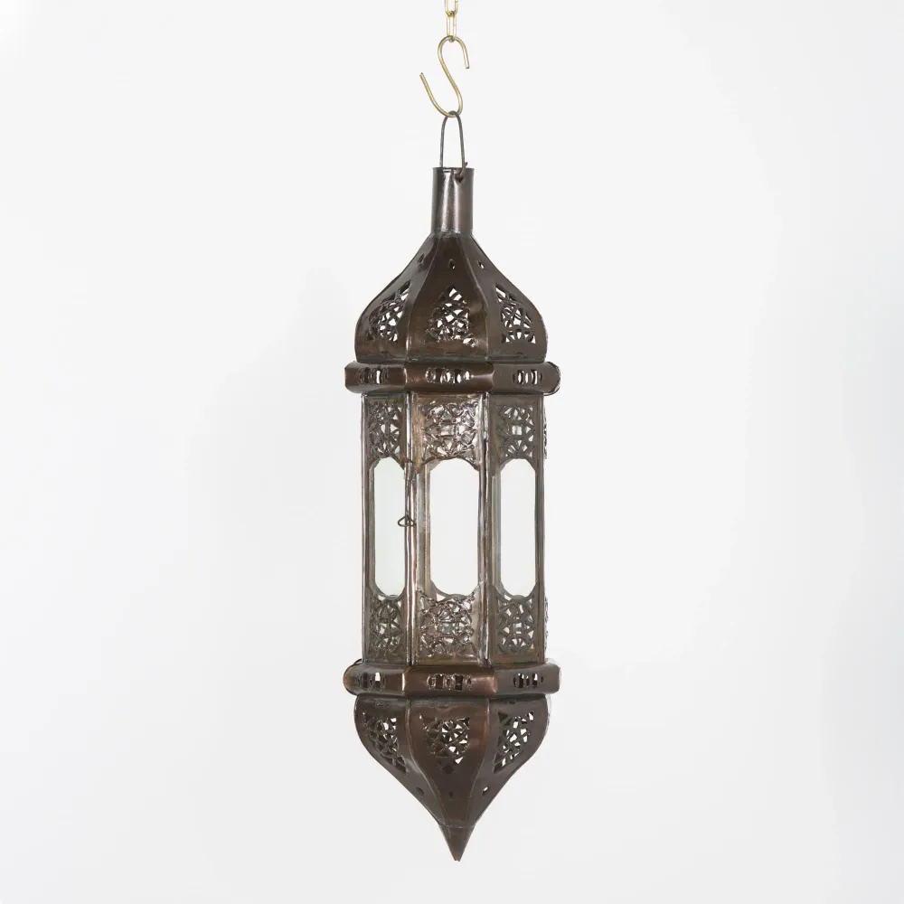 Langwerpige Arabische lamp van transparant glas A18B 45x14