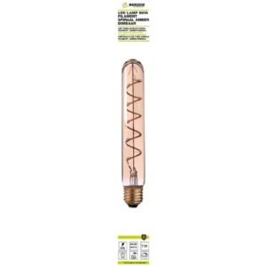 LED Buislamp T30 4W E27 Amber, 30x255mm, Dimbaar, 240lm, 3000K